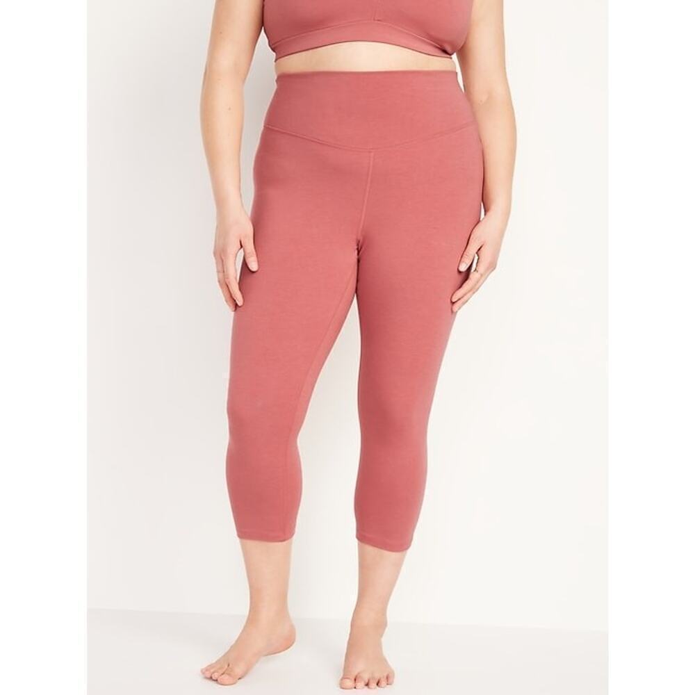 Old Navy Size 3X Extra High-Waisted PowerChill Crop Leggings Pink